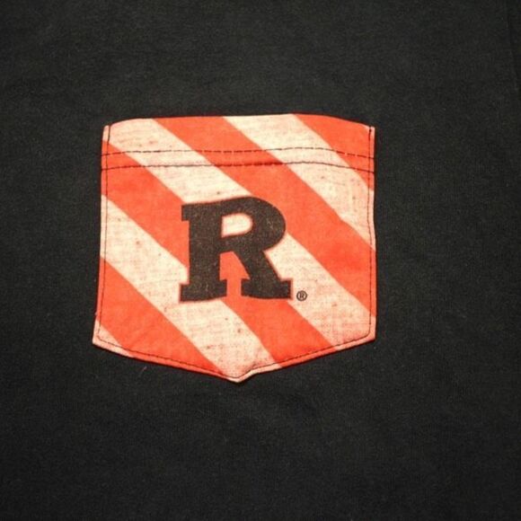 Vintage MV Sports Rutgers University Navy T-Shirt - Pocket Logo - Size Medium - Picture 2 of 4